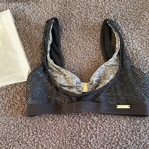 RARE FIND Bombshell Sportswear Black and Gray Sports Bra